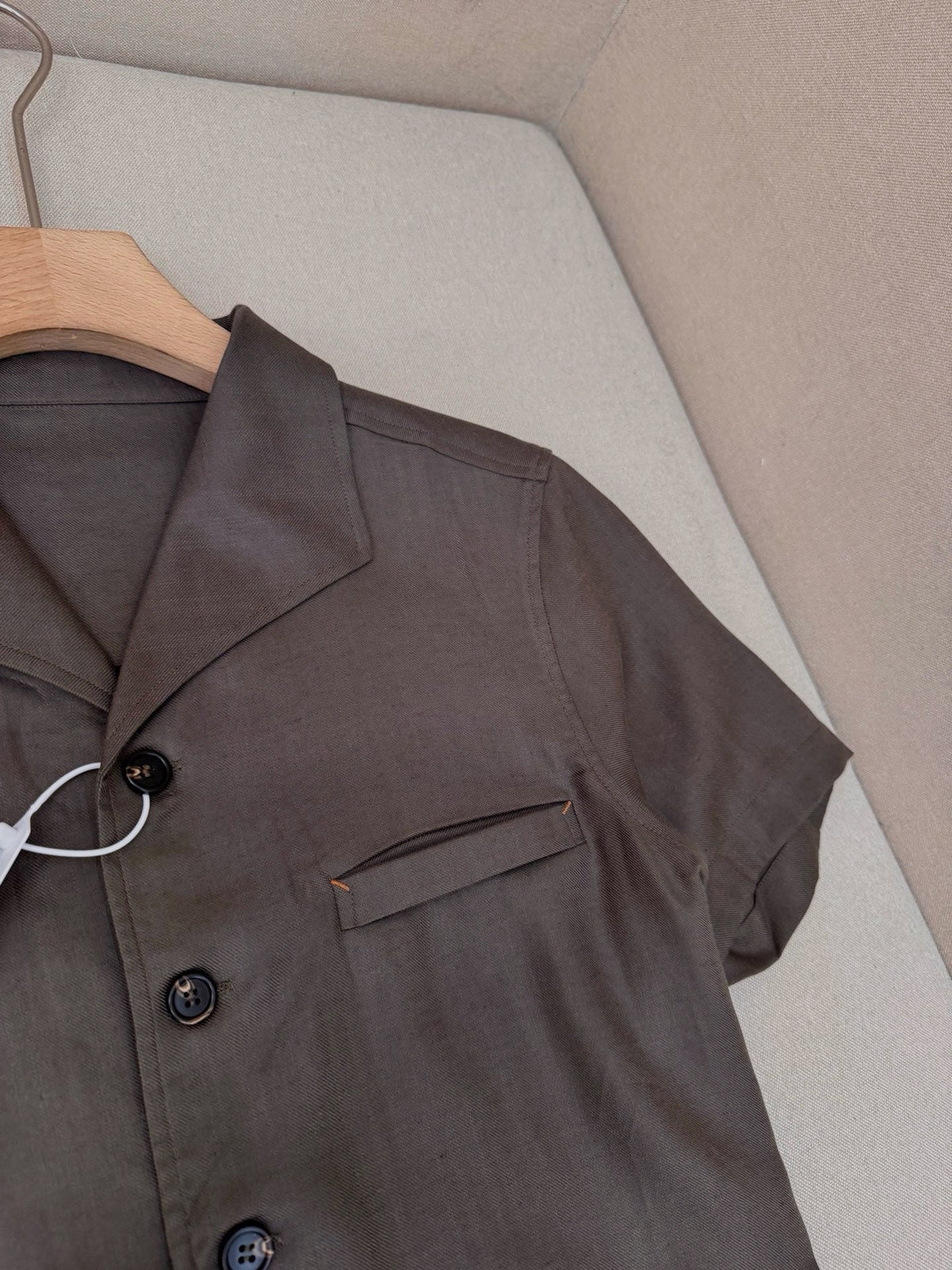 Brown Cotton Camp Collar Short-Sleeve - Men's