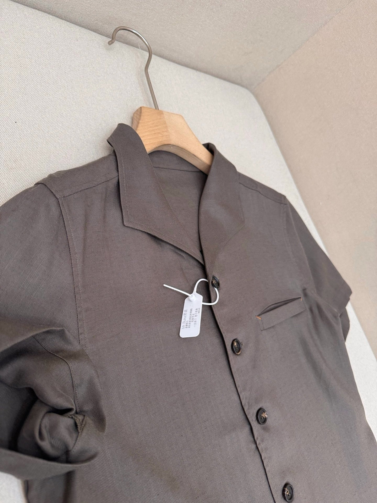 Brown Cotton Camp Collar Short-Sleeve - Men's