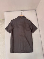 Brown Cotton Camp Collar Short-Sleeve - Men's