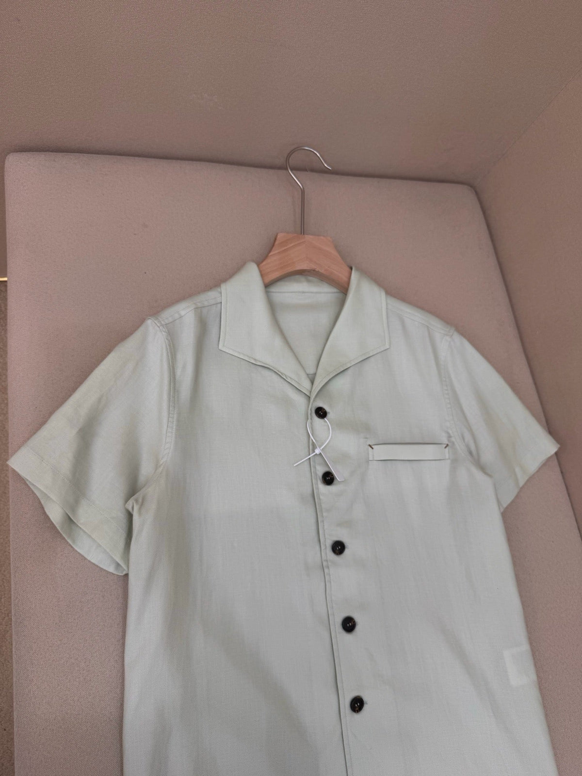 Brown Cotton Camp Collar Short-Sleeve - Men's