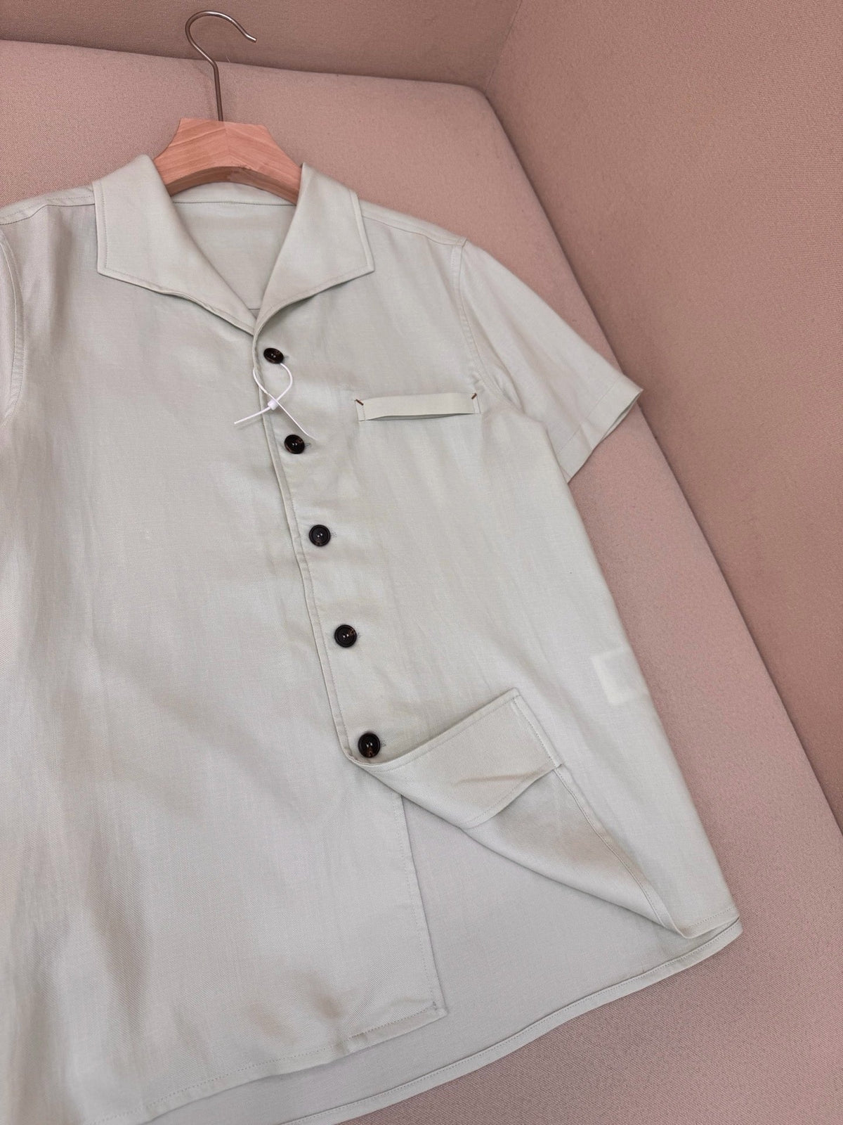 Brown Cotton Camp Collar Short-Sleeve - Men's
