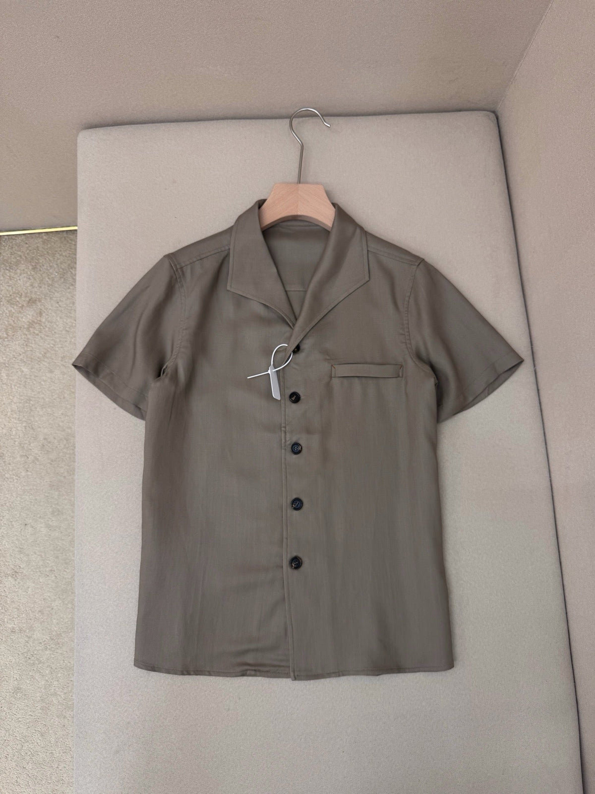 Brown Cotton Camp Collar Short-Sleeve - Men's