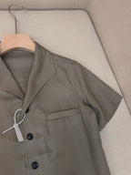 Brown Cotton Camp Collar Short-Sleeve - Men's