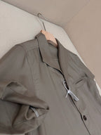 Brown Cotton Camp Collar Short-Sleeve - Men's