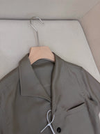 Brown Cotton Camp Collar Short-Sleeve - Men's