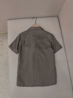 Brown Cotton Camp Collar Short-Sleeve - Men's