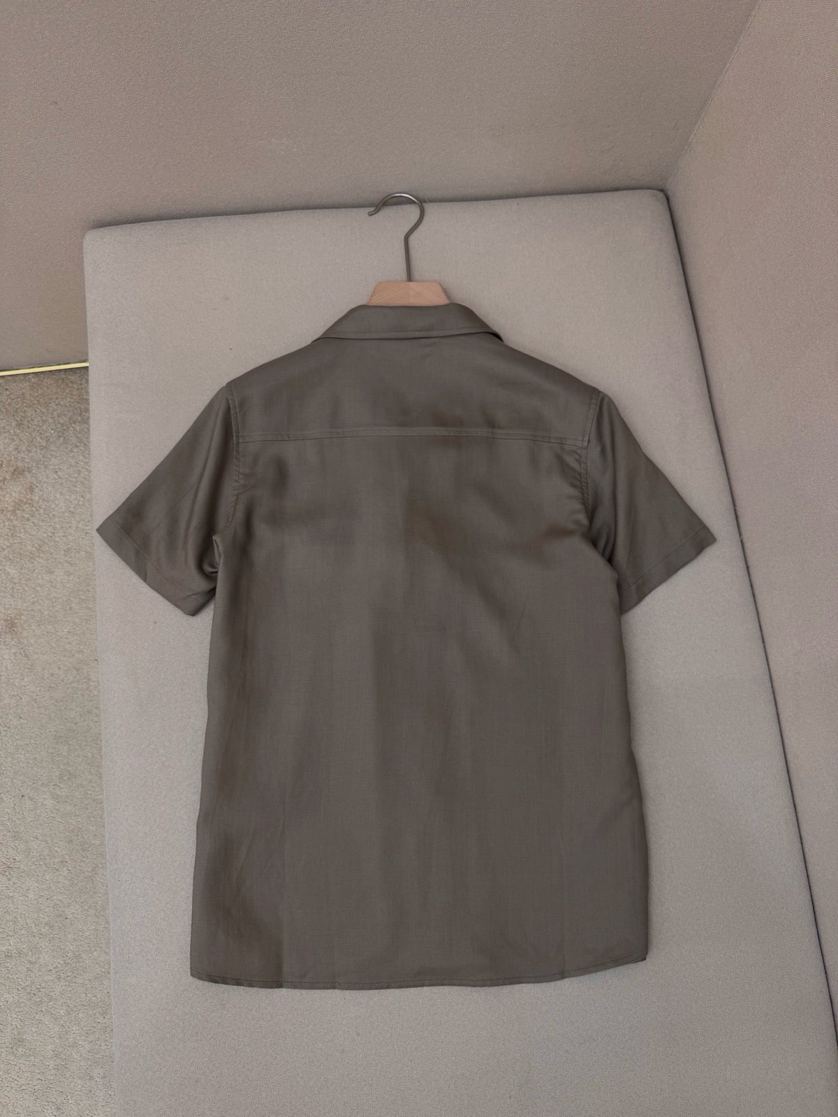 Brown Cotton Camp Collar Short-Sleeve - Men's