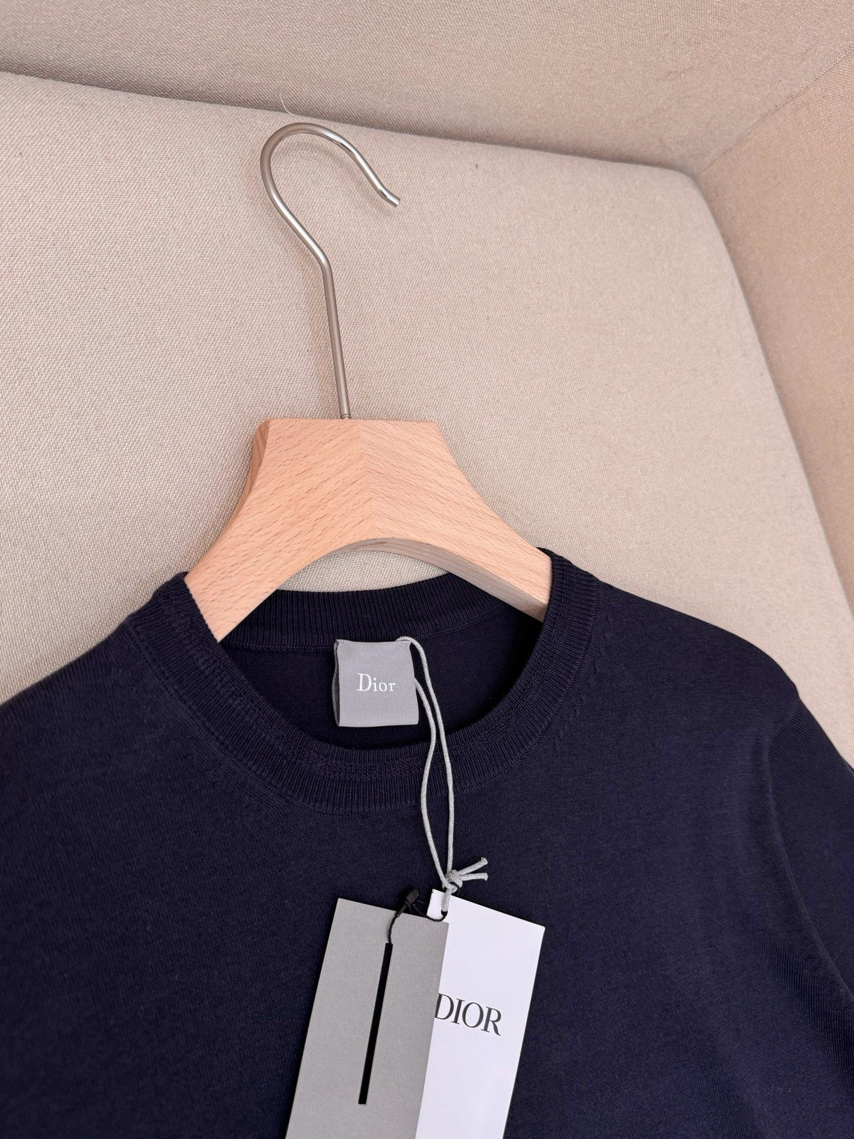 Navy Knit Plain Short-Sleeve - Men's