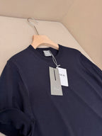 Navy Knit Plain Short-Sleeve - Men's