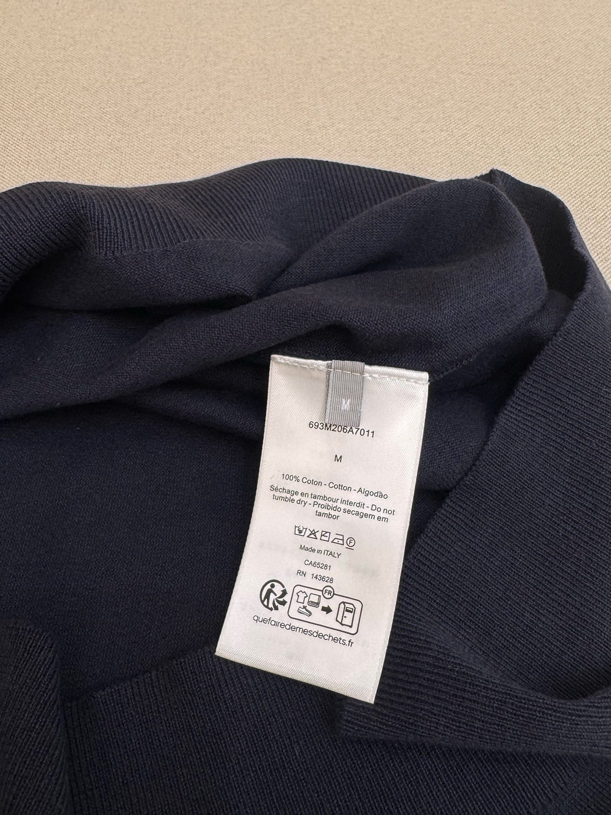 Navy Knit Plain Short-Sleeve - Men's