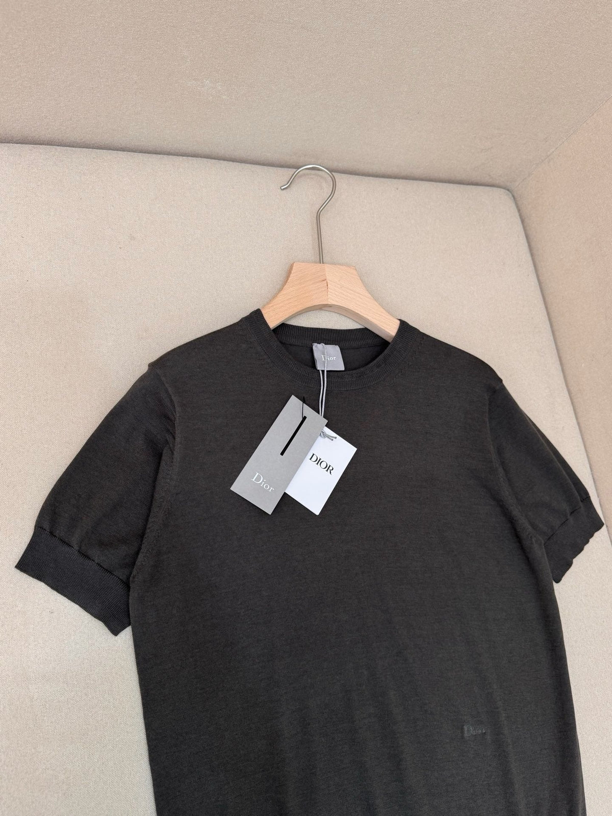 Navy Knit Plain Short-Sleeve - Men's