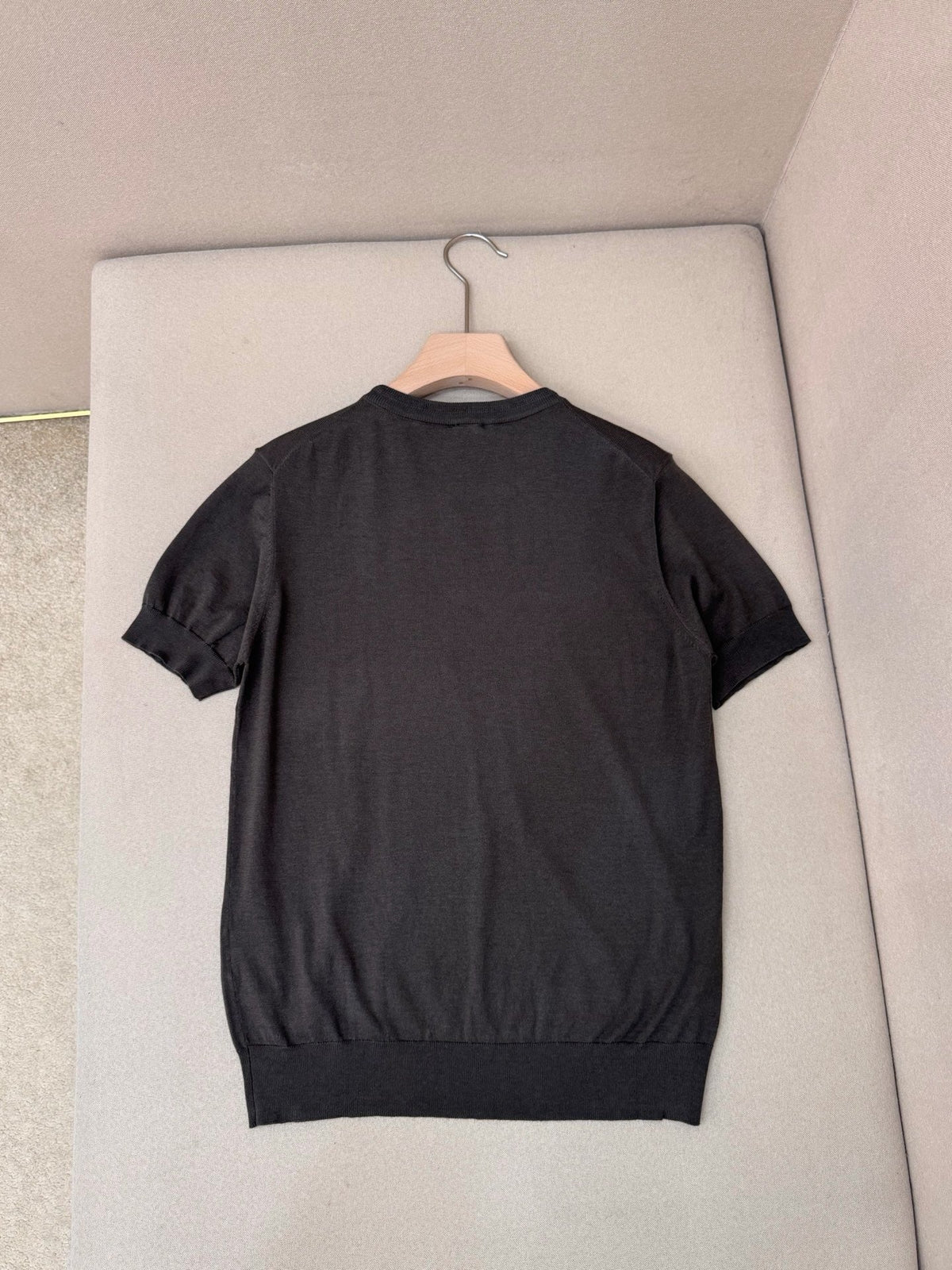 Navy Knit Plain Short-Sleeve - Men's