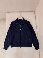 Navy Wool Plain Blouson - Men's
