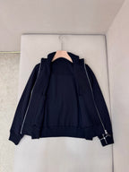 Navy Wool Plain Blouson - Men's