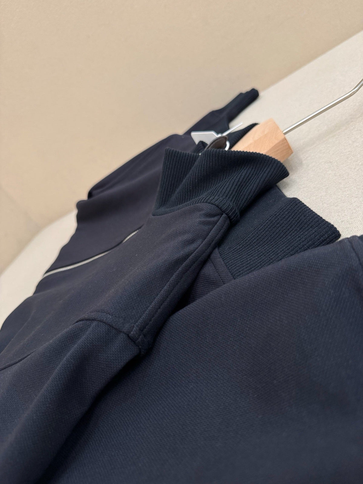 Navy Wool Plain Blouson - Men's