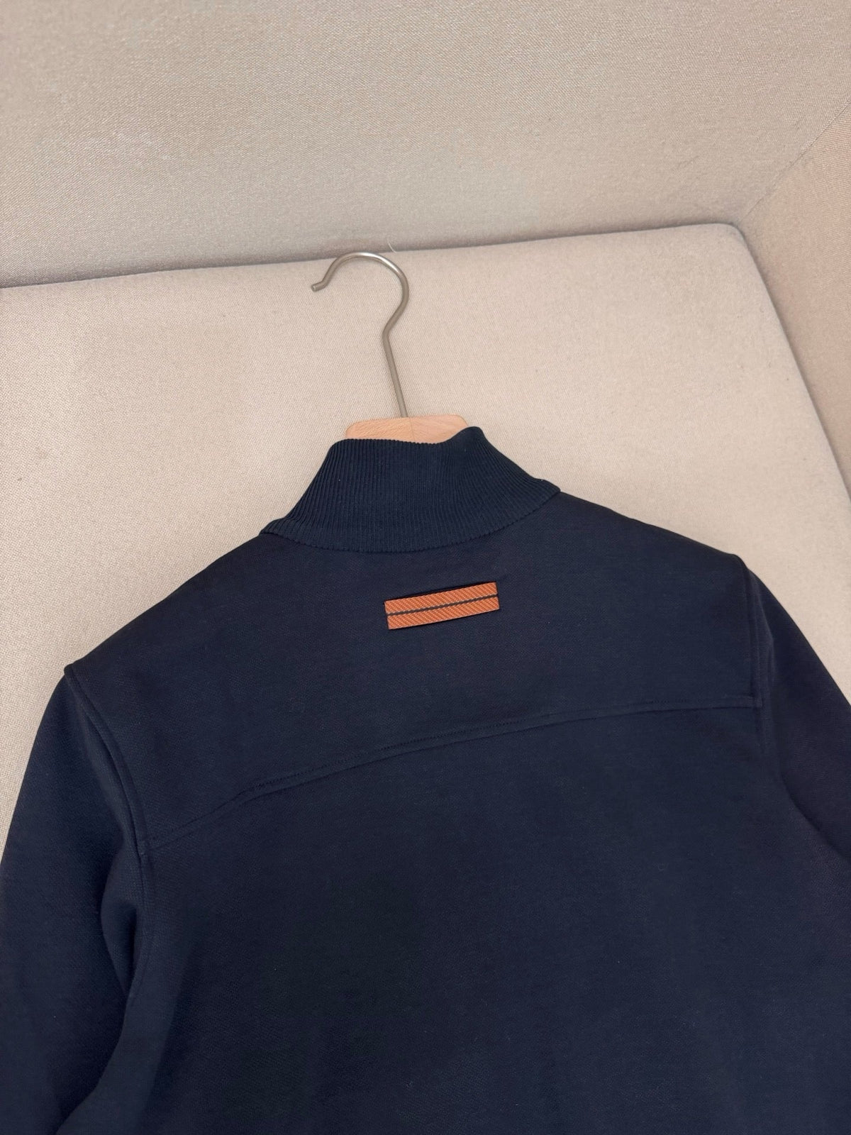 Navy Wool Plain Blouson - Men's