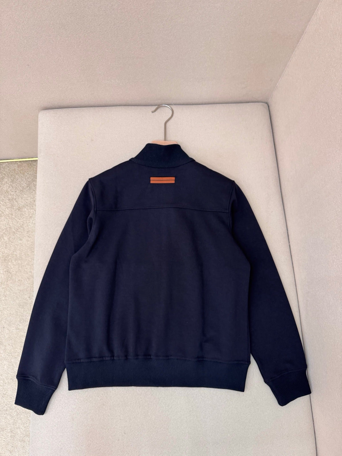 Navy Wool Plain Blouson - Men's