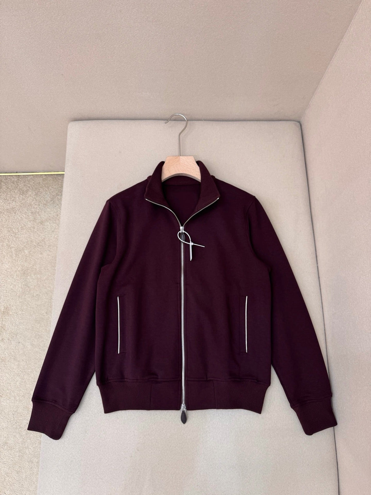 Navy Wool Plain Blouson - Men's