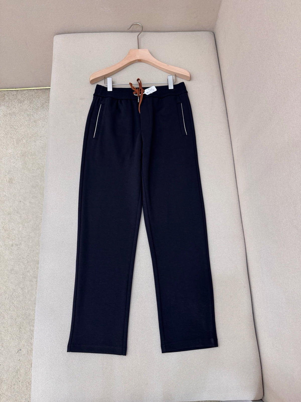 Navy Cotton Drawstring Wide-Leg - Men's
