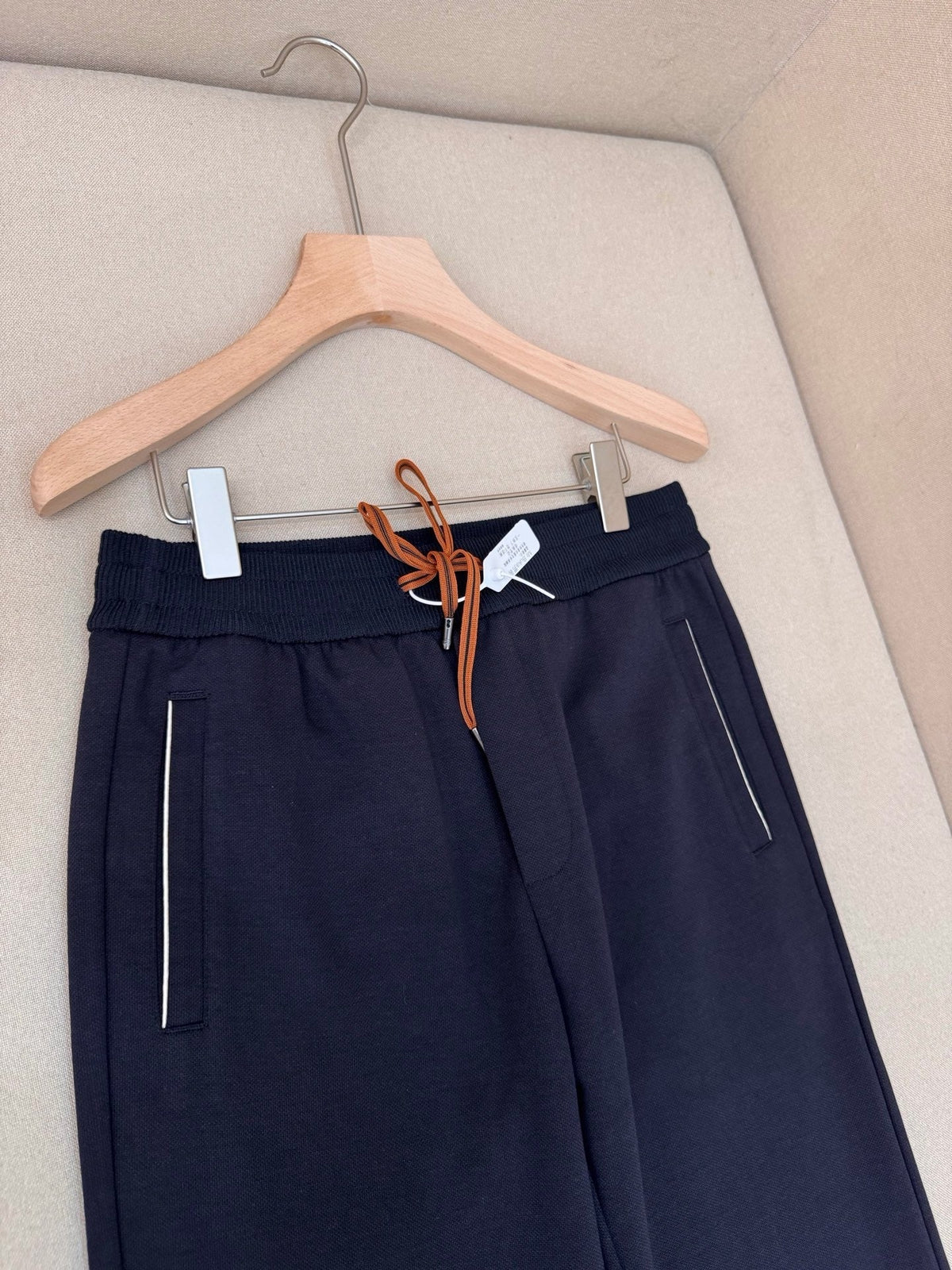 Navy Cotton Drawstring Wide-Leg - Men's