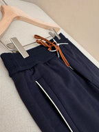 Navy Cotton Drawstring Wide-Leg - Men's