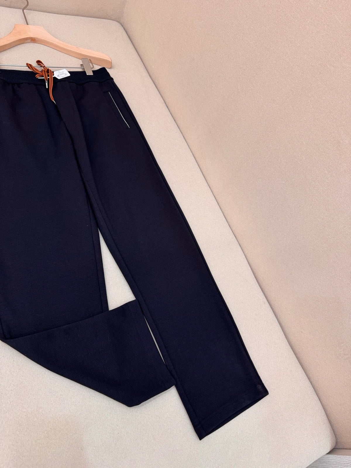 Navy Cotton Drawstring Wide-Leg - Men's