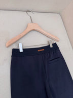 Navy Cotton Drawstring Wide-Leg - Men's
