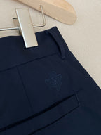 Navy Cotton Plain Straight - Men's