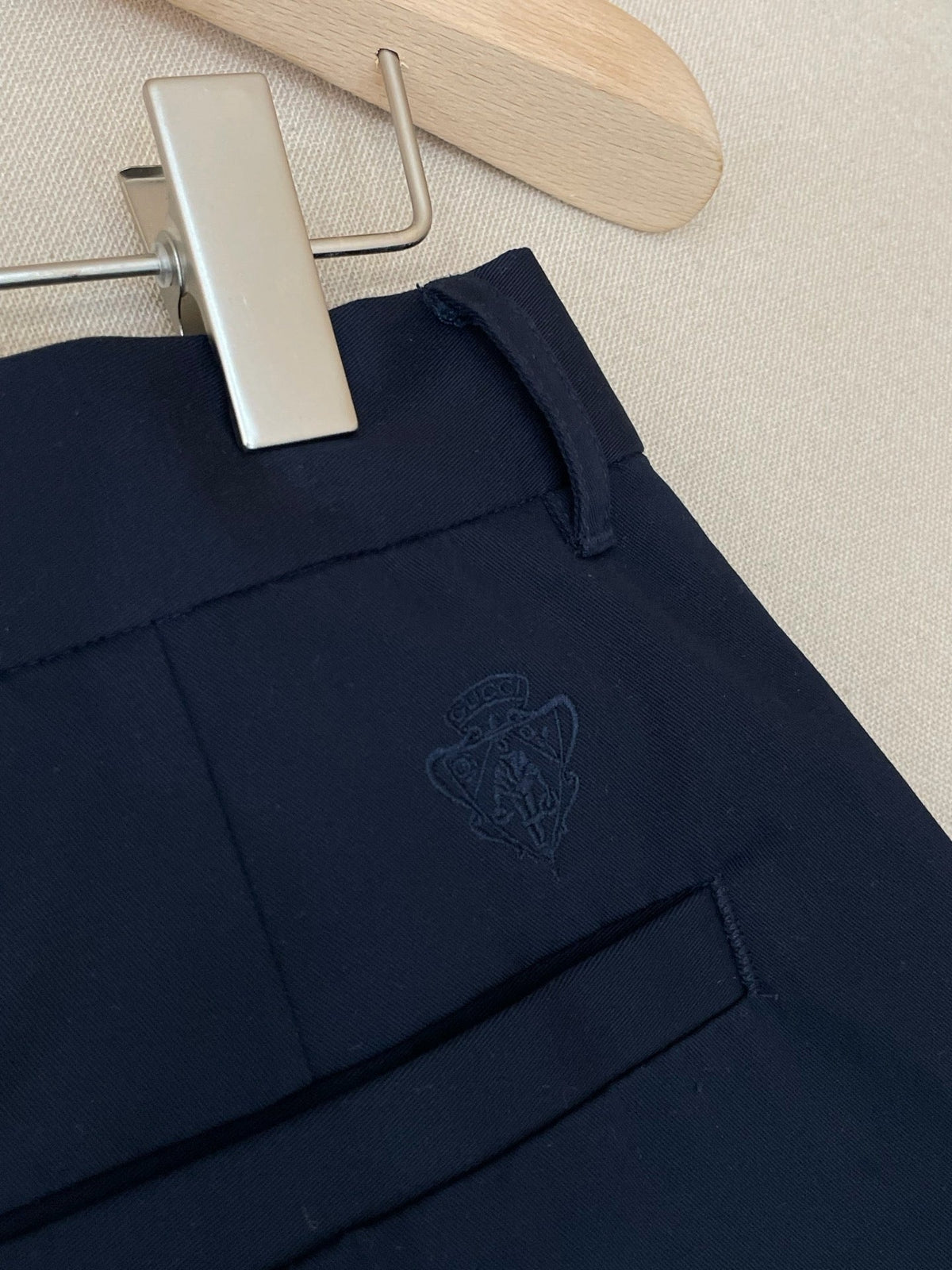 Navy Cotton Plain Straight - Men's