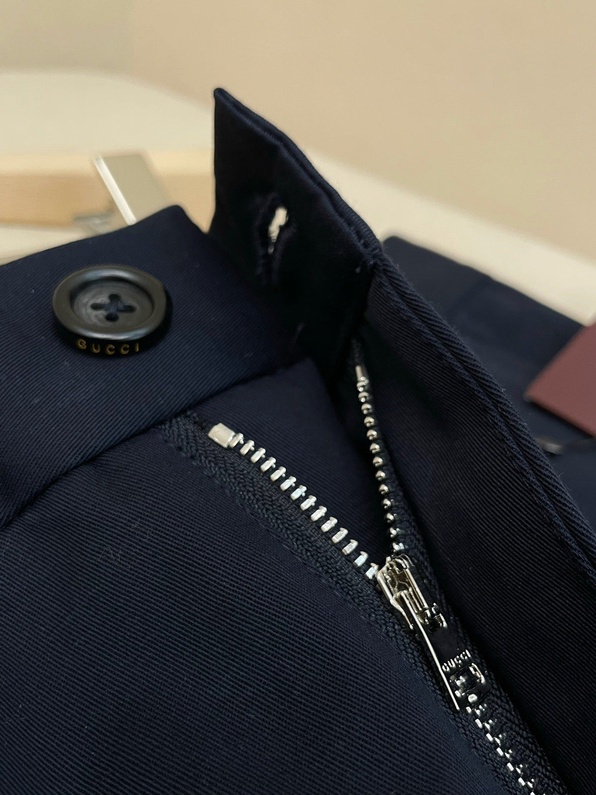 Navy Cotton Plain Straight - Men's