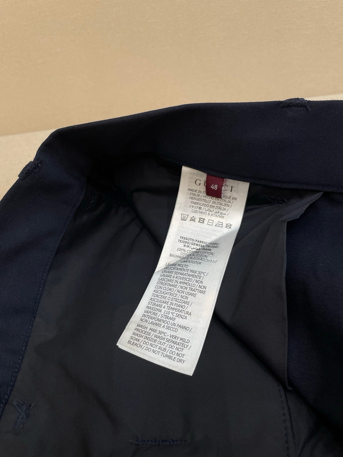 Navy Cotton Plain Straight - Men's