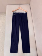 Navy Cotton Plain Straight - Men's