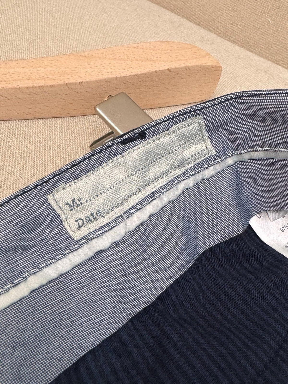 Navy Cotton Plain Straight - Men's