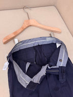 Navy Cotton Plain Straight - Men's