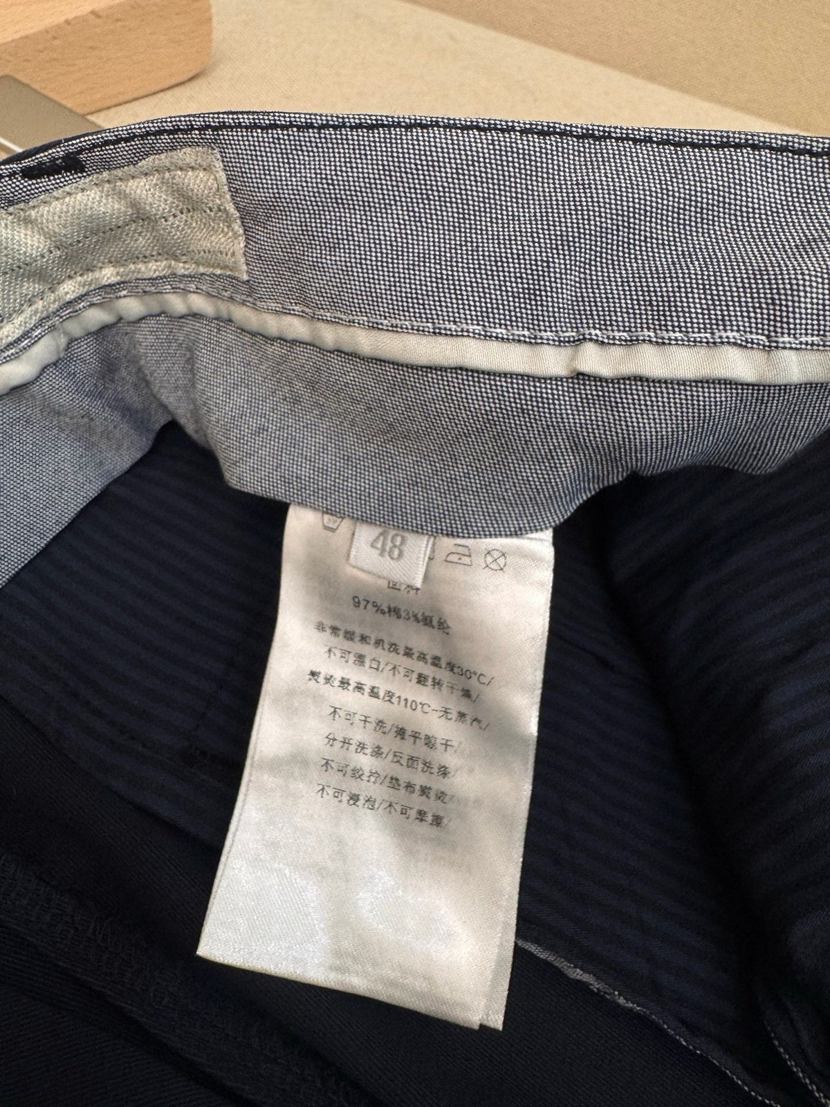 Navy Cotton Plain Straight - Men's