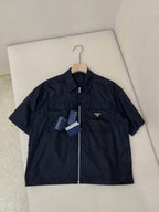Navy Nylon Short-Sleeve Shirt Jacket - Men's