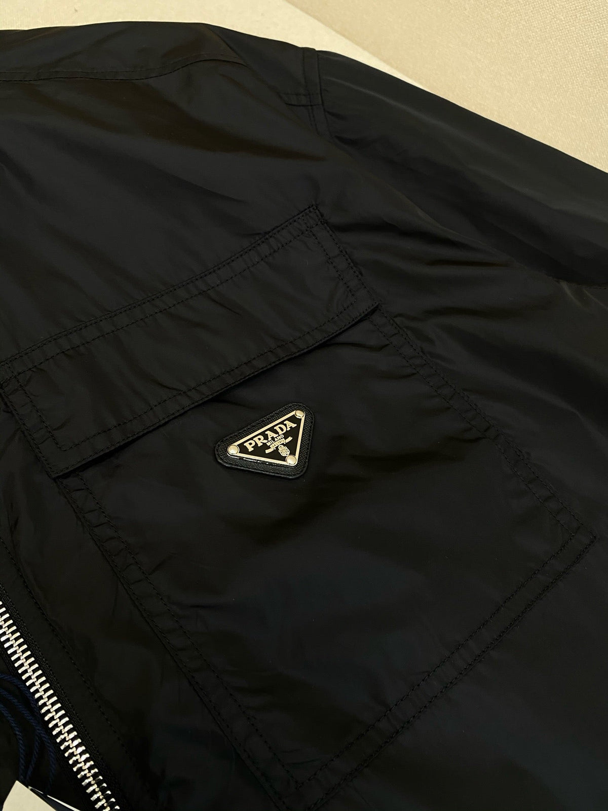 Navy Nylon Short-Sleeve Shirt Jacket - Men's
