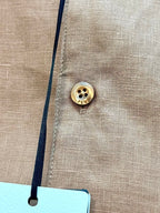 Brown Linen Plain Short-Sleeve - Men's