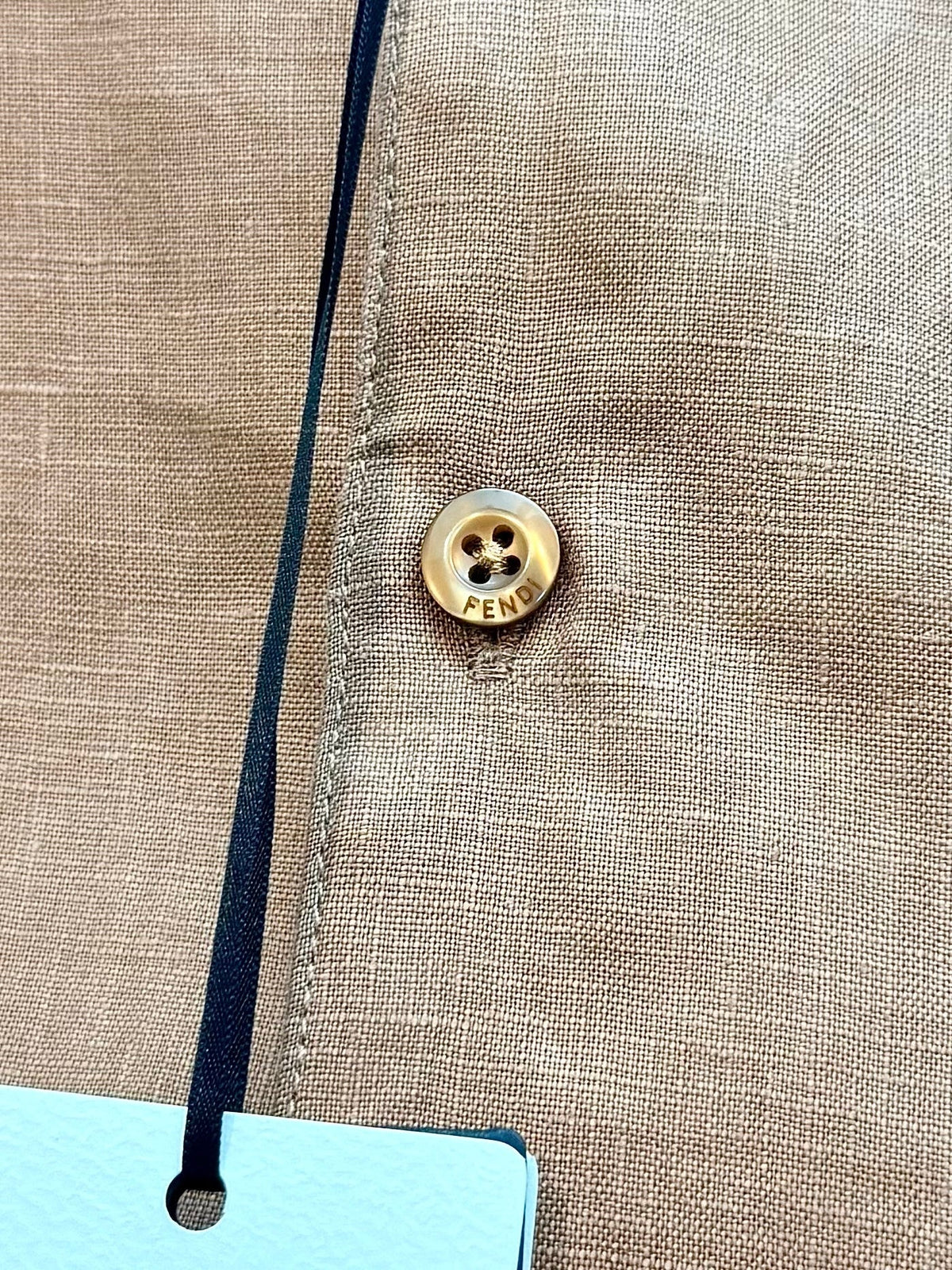 Brown Linen Plain Short-Sleeve - Men's