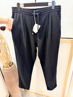 Black Cotton Plain Straight - Men's
