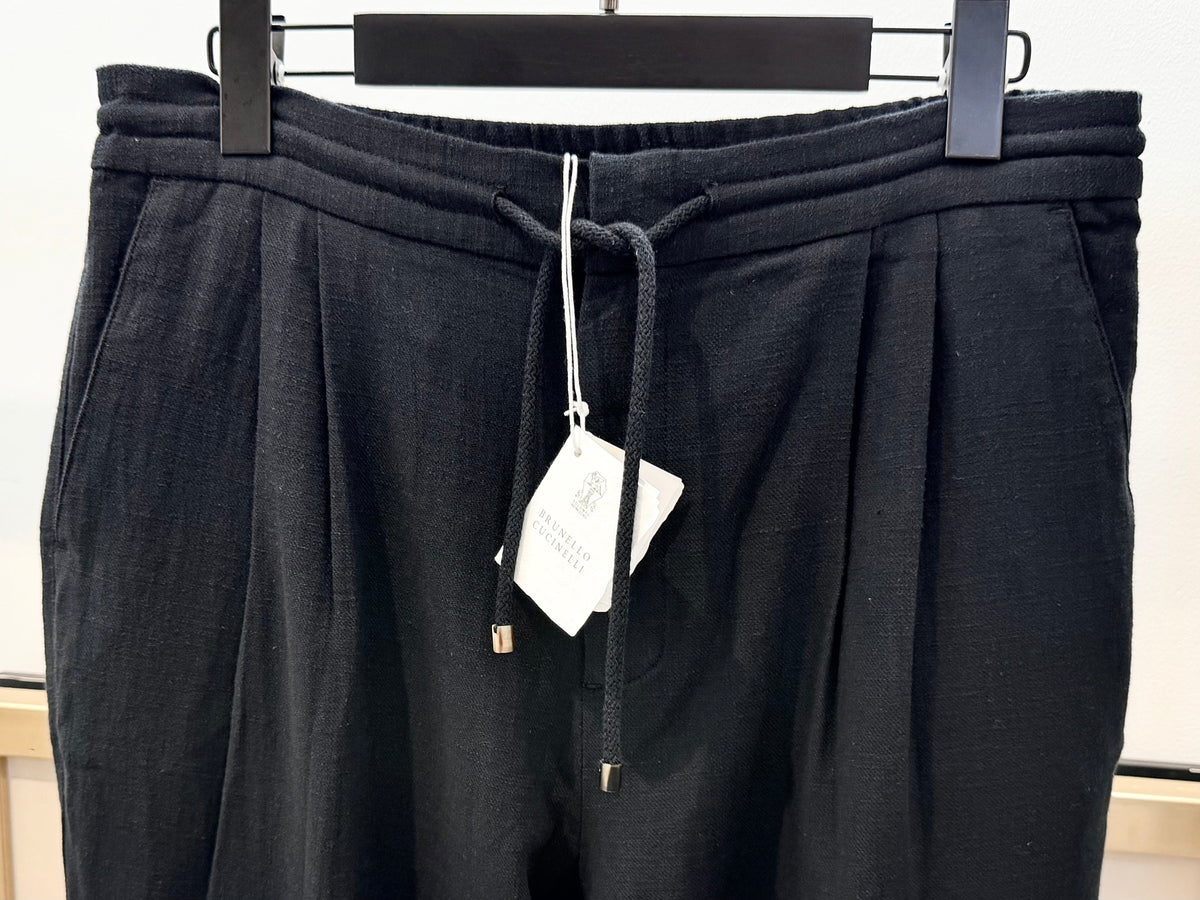 Black Cotton Plain Straight - Men's