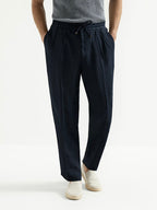 Black Cotton Plain Straight - Men's