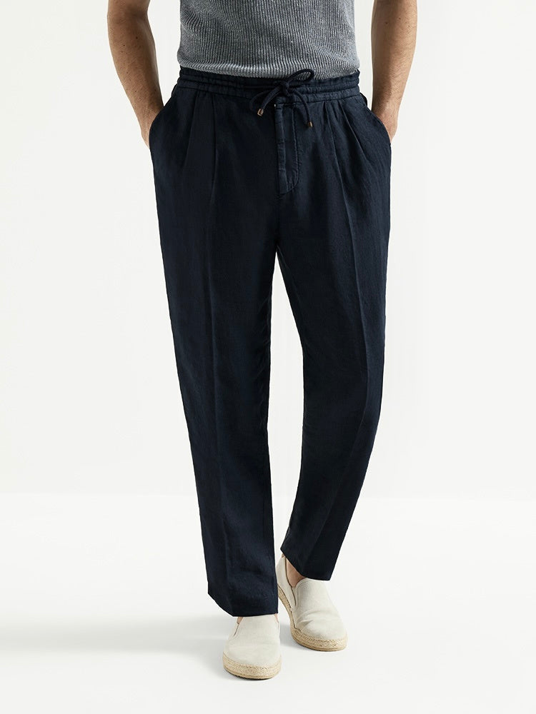 Black Cotton Plain Straight - Men's