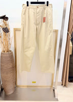 Cream Cotton Plain Wide-Leg - Men's