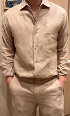 Navy Cotton Plain Long-Sleeve - Men's