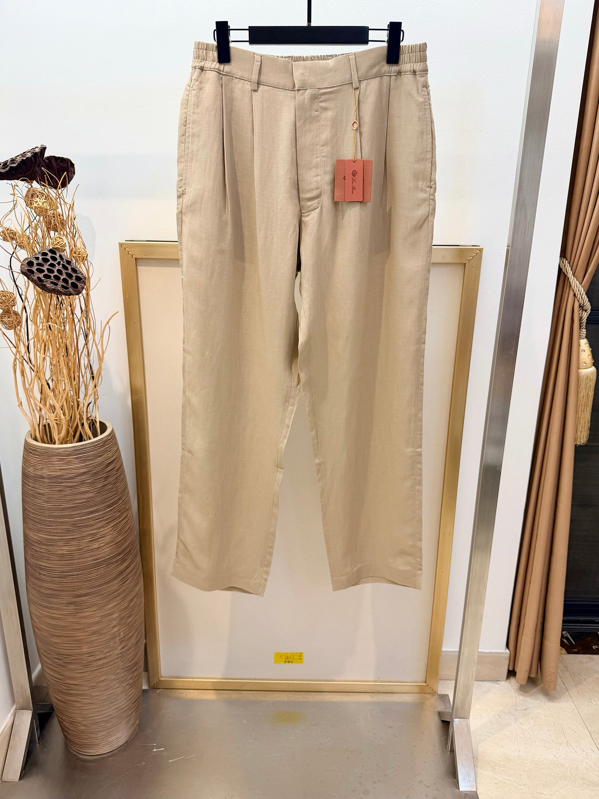 Navy Cotton Plain Wide-Leg - Men's