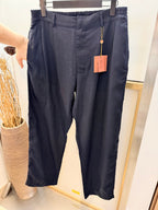 Navy Cotton Plain Wide-Leg - Men's
