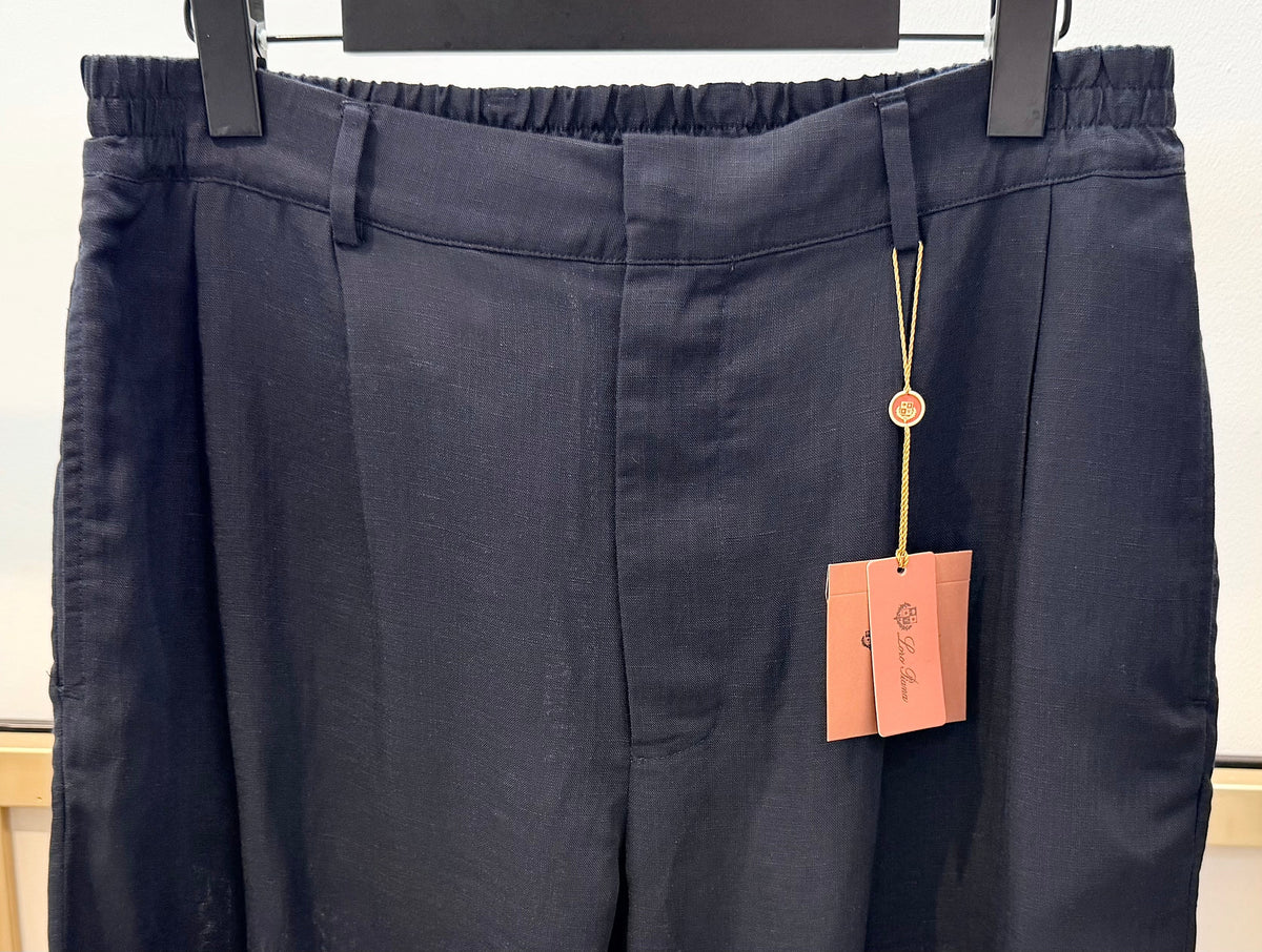 Navy Cotton Plain Wide-Leg - Men's