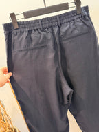 Navy Cotton Plain Wide-Leg - Men's