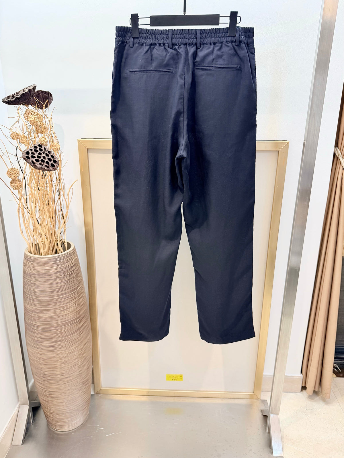 Navy Cotton Plain Wide-Leg - Men's